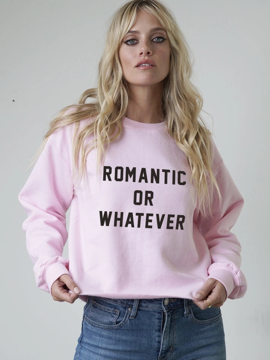 Romantic or Whatever Raw Hem Sweatshirt
