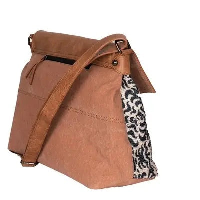 Sapphire Up-Cycled Canvas and Durrie Crossbody