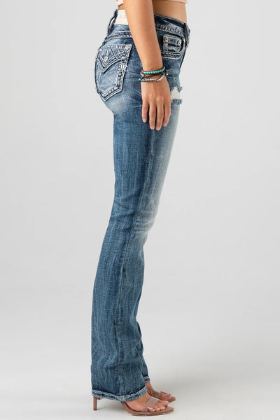Miss Me The Piece Mid-Rise Straight Jeans