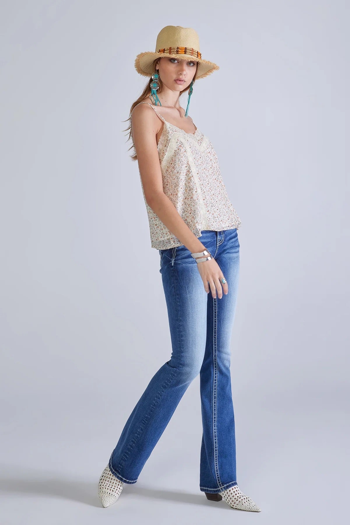 Ditzy Floral Lace Cami Top