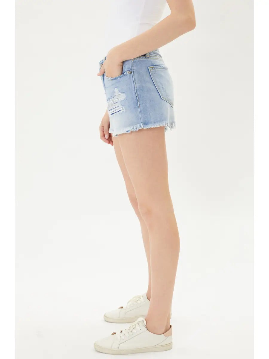 KanCan Giselle Mid-Rise Boyfriend Shorts