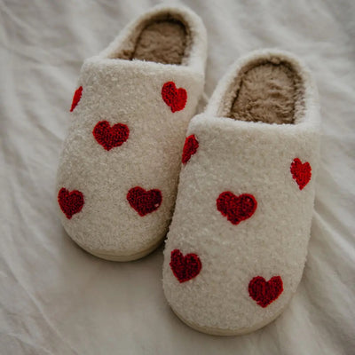 Valentine's Fuzzy Slippers