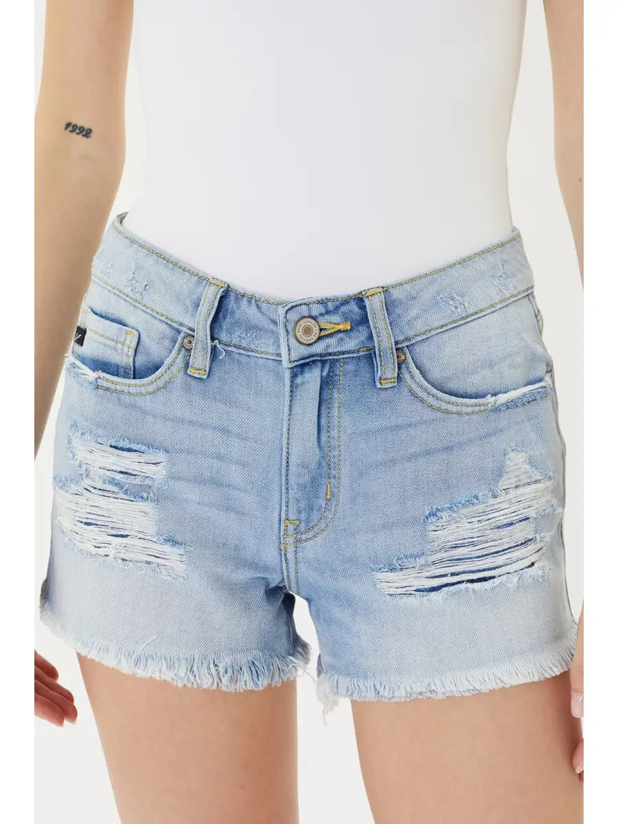 KanCan Giselle Mid-Rise Boyfriend Shorts